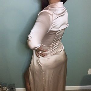 Deep V Rose Gold dress.